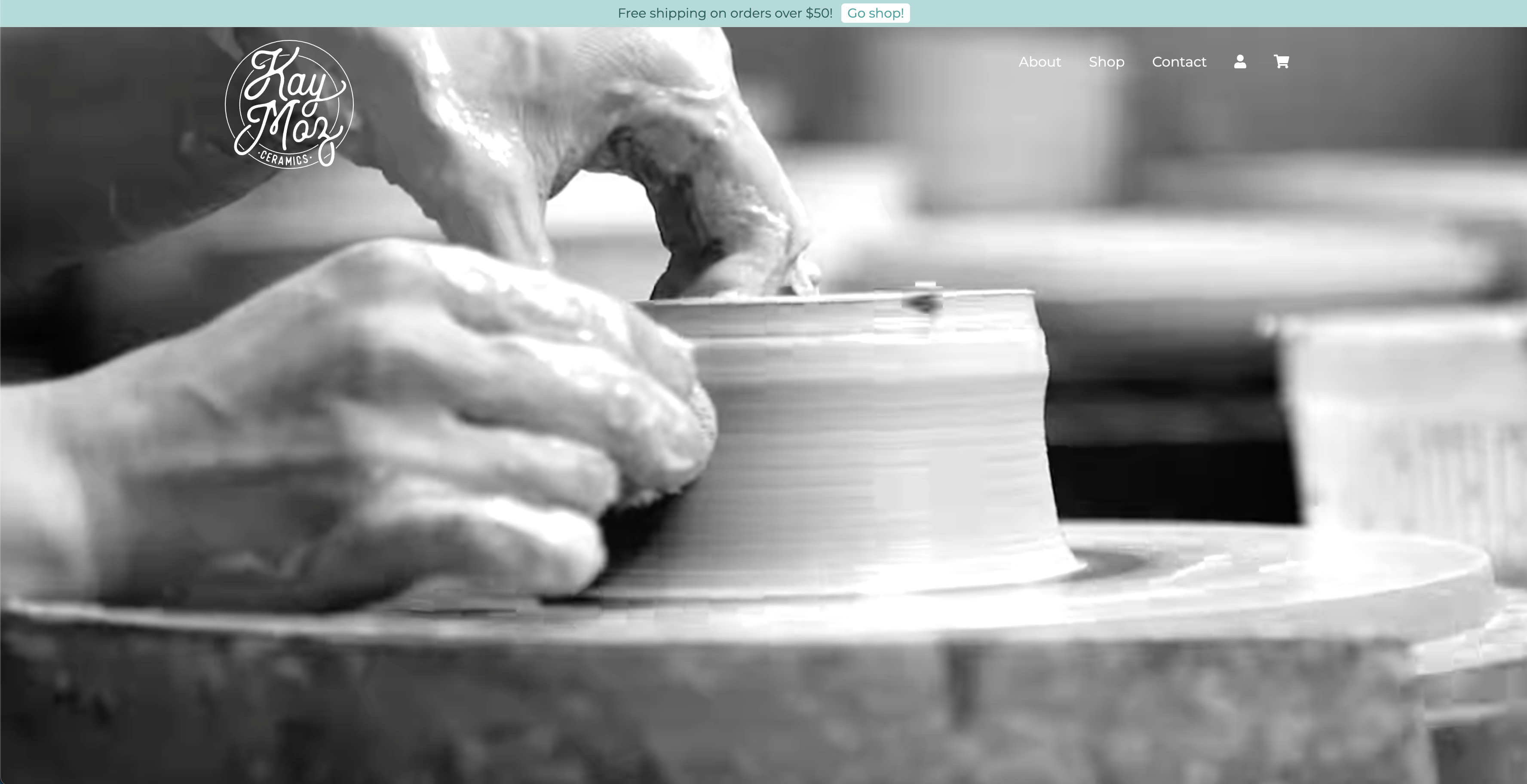 Screenshot of Kay Moz Ceramics website by Dave Mozdzanowski